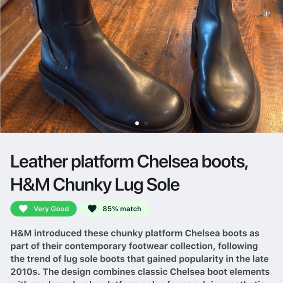 H&M Black Platform Chelsea Chunky Lug Sole Boots, Whimsigoth - Picture 6 of 7